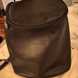 Longchamp Black Leather Backpack